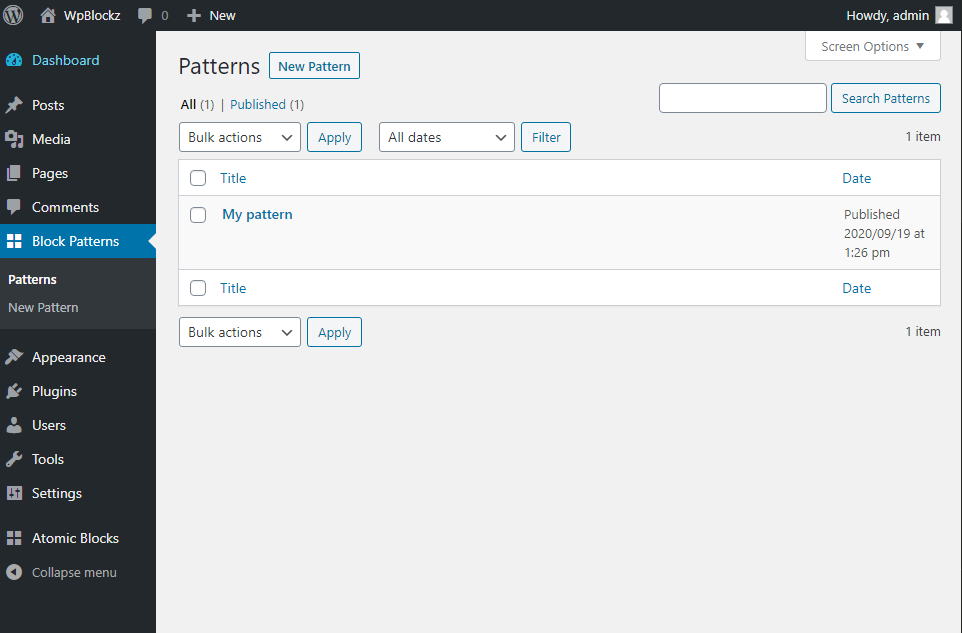 Block Pattern Builder Plugin